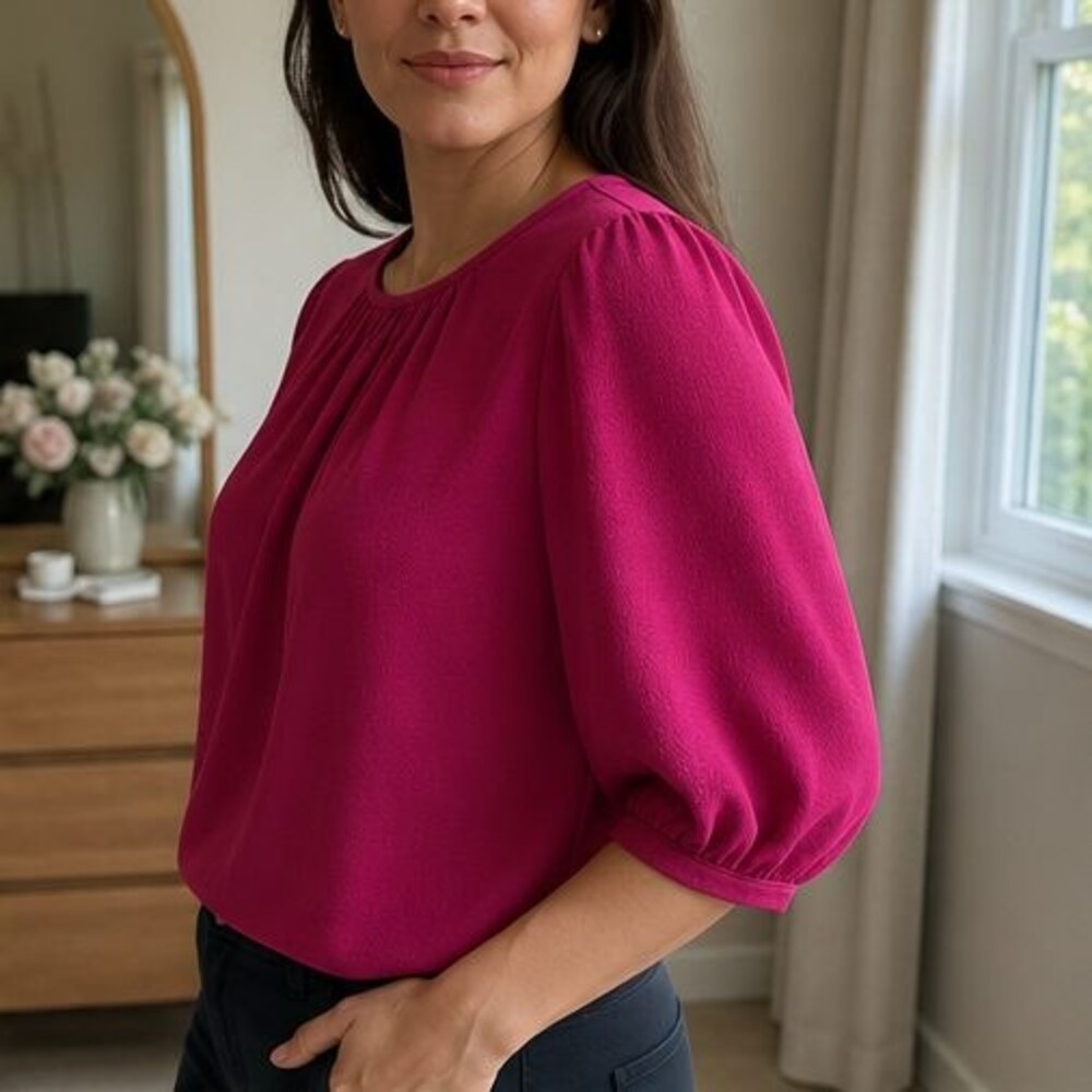 Cream Button Blouse - Picture 3 of 6